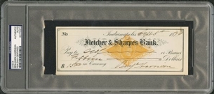 Benjamin Harrison Signed Check Dated September 8th, 1879
